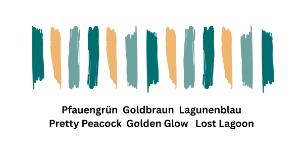 Pfauengrün-Goldbraun-Lagunenblau