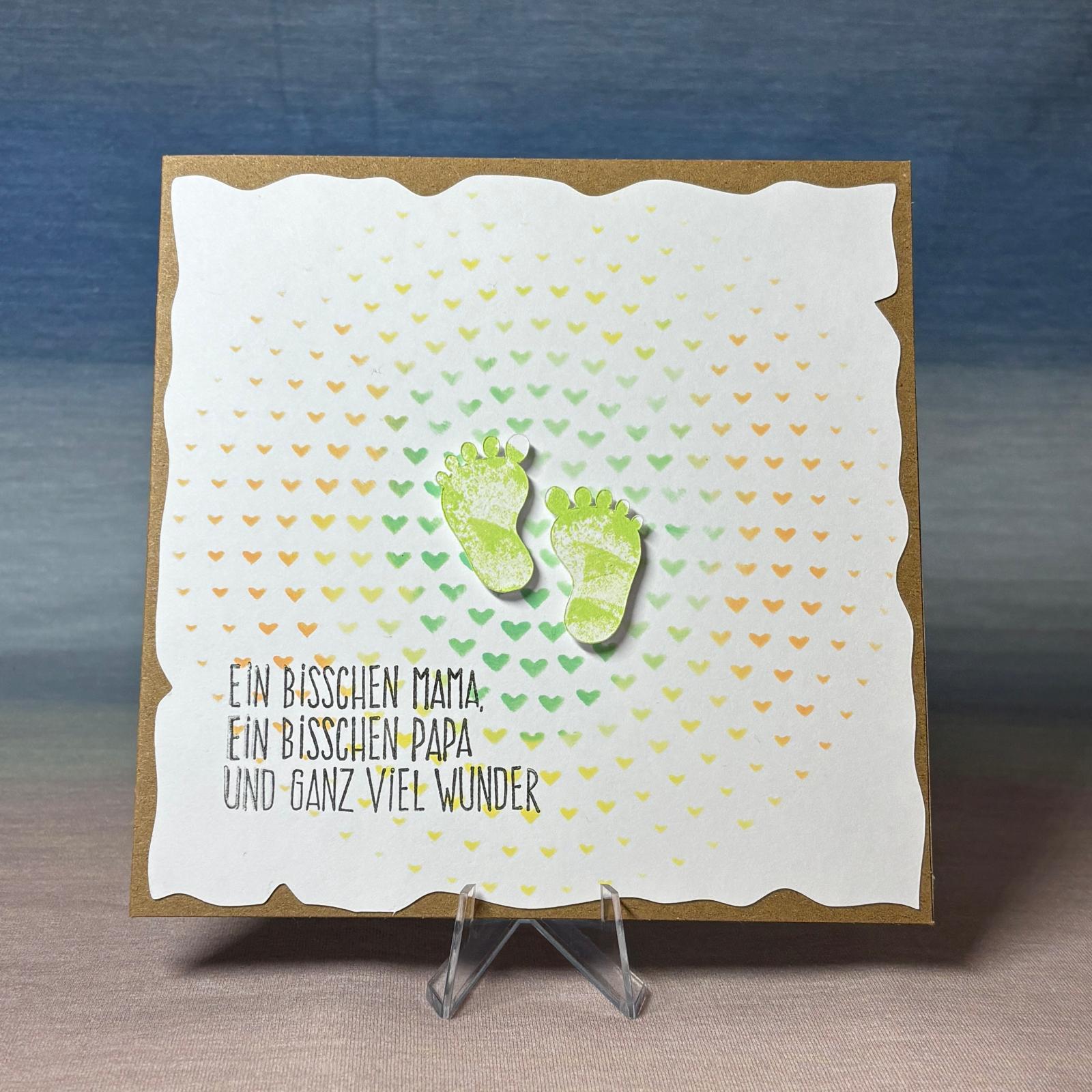 Karte Quadrat, Baby, Herzen, Weiß - Natur - Bunt